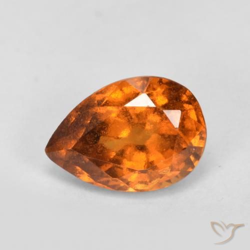 0.98ct Naturale Arancio medio-scuro Granato hessonite, Forma a pera, VS-SI