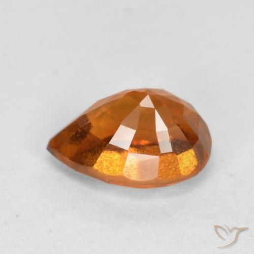 Granato hessonite Arancio medio-scuro naturale da 0.98 ct, Forma a pera, VS-SI