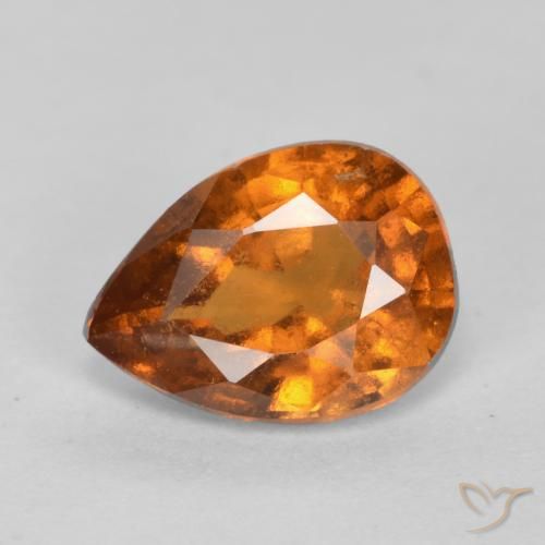 0.98ct Naturale Arancio medio-scuro Granato hessonite, Forma a pera, VS-SI