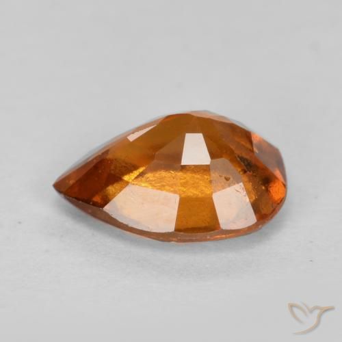 Granato hessonite Arancio medio-scuro naturale da 0.98 ct, Forma a pera, VS-SI
