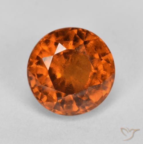 1.87ct Naturale Arancione scuro Granato hessonite, Rotondo, VS-SI