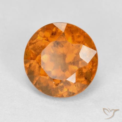 Granato hessonite Arancio Medio naturale da 1.61 ct, Rotondo, VS-SI
