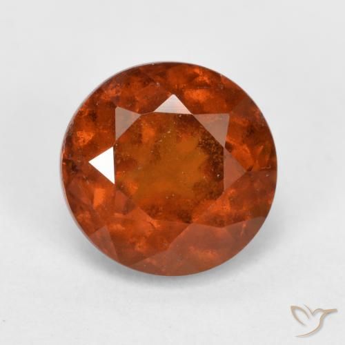 1.90ct Naturale Arancia Fuoco Granato hessonite, Rotondo, VS-SI