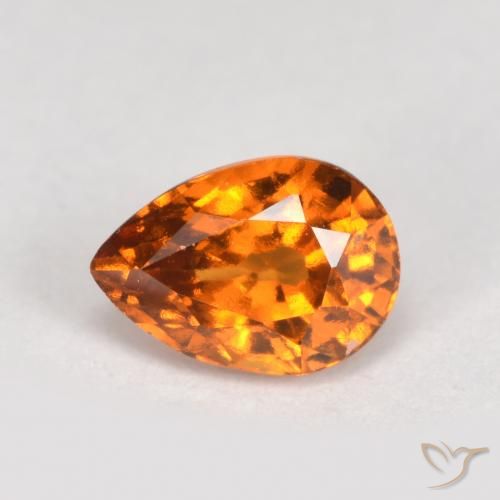 0.88ct Naturale Arancio Medio Granato hessonite, Forma a pera, VS