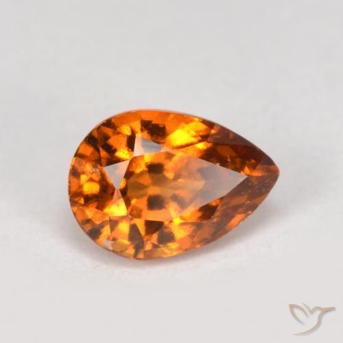 Granato hessonite Arancio Medio naturale da 0.88 ct, Forma a pera, VS