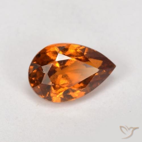 0.81ct Naturale Arancione scuro Granato hessonite, Forma a pera, VS