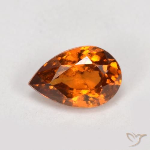 Granato hessonite Arancione scuro naturale da 0.81 ct, Forma a pera, VS