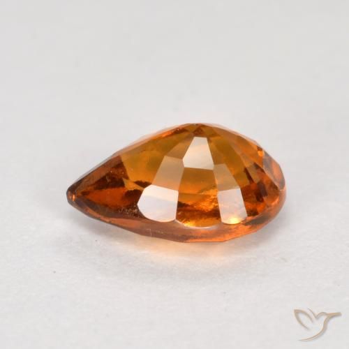 Granato hessonite Arancione scuro naturale da 0.81 ct, Forma a pera, VS