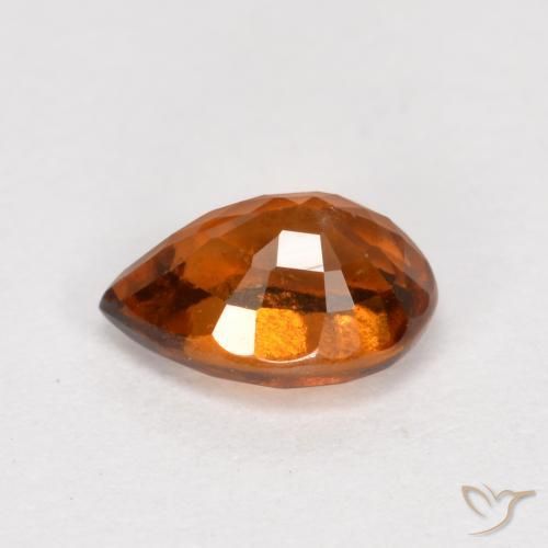 Granato hessonite Arancione rossastra naturale da 0.85 ct, Forma a pera, VS-SI