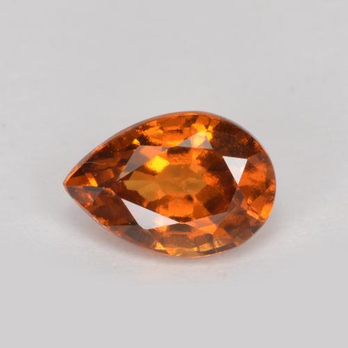 Granato essonite naturale arancione da 0,74 ct, taglio a pera, VS-SI
