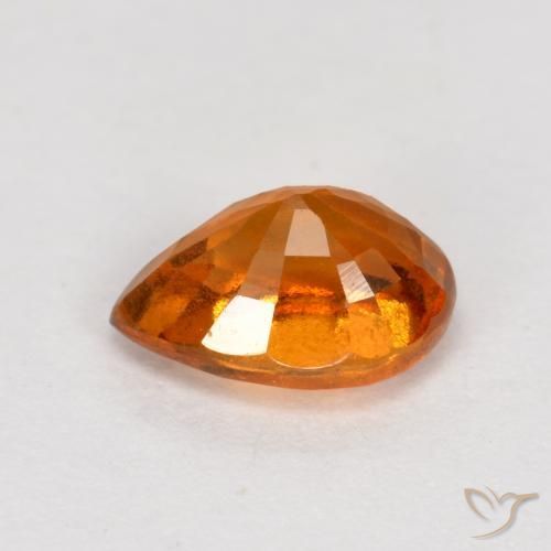 Granato hessonite Arancio medio-scuro naturale da 0.91 ct, Forma a pera, VS-SI
