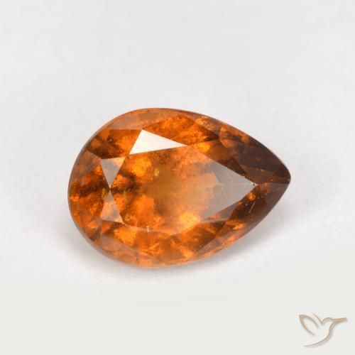 0.84ct Naturale Arancio medio-scuro Granato hessonite, Forma a pera, SI