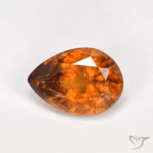 Granato hessonite Arancio medio-scuro naturale da 0.84 ct, Forma a pera, SI