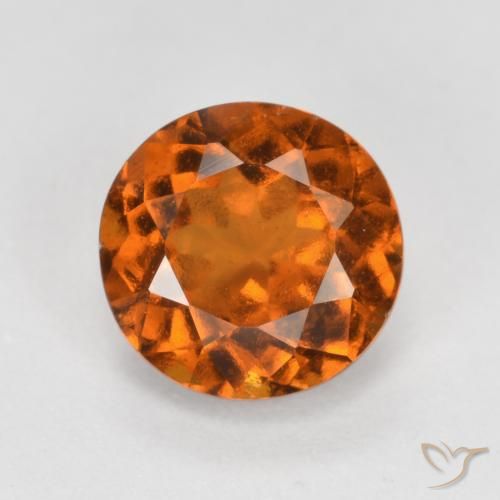 1.46ct Naturale Arancione scuro Granato hessonite, Rotondo, VS