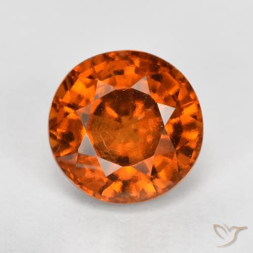 1.72ct Naturale Arancione rossastra Granato hessonite, Rotondo, VVS-VS, Photo A