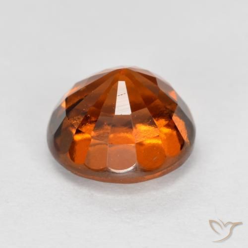 Granato hessonite Arancione rossastra naturale da 1.72 ct, Rotondo, VVS-VS
