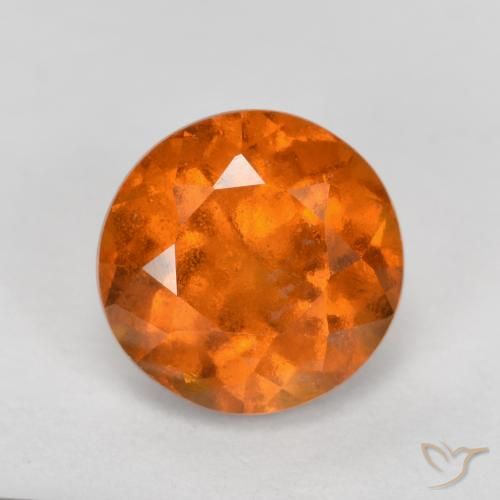1.69ct Naturale Arancione scuro Granato hessonite, Rotondo, SI