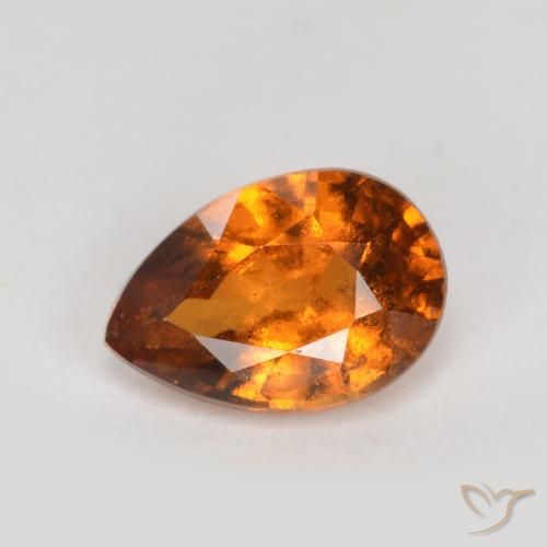 0.79ct Naturale Arancione scuro Granato hessonite, Forma a pera, SI