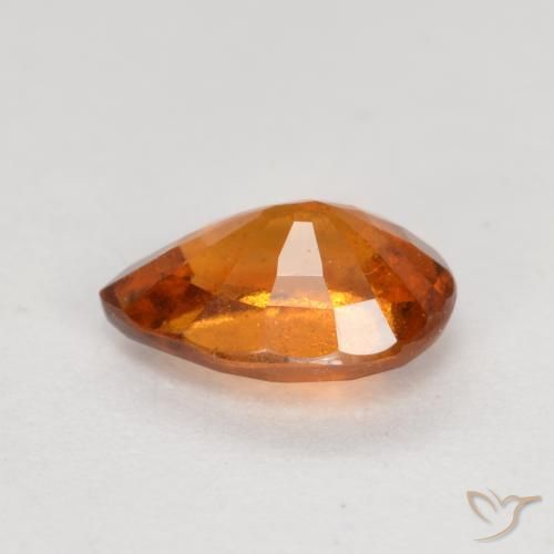 Granato hessonite Arancione scuro naturale da 0.79 ct, Forma a pera, SI