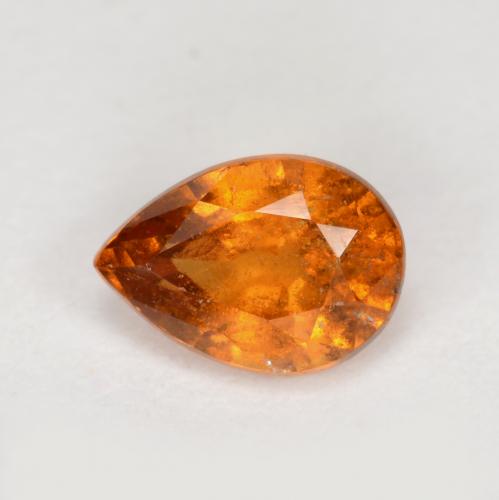 Granato hessonite Arancione scuro naturale da 0.78 ct, Forma a pera, SI