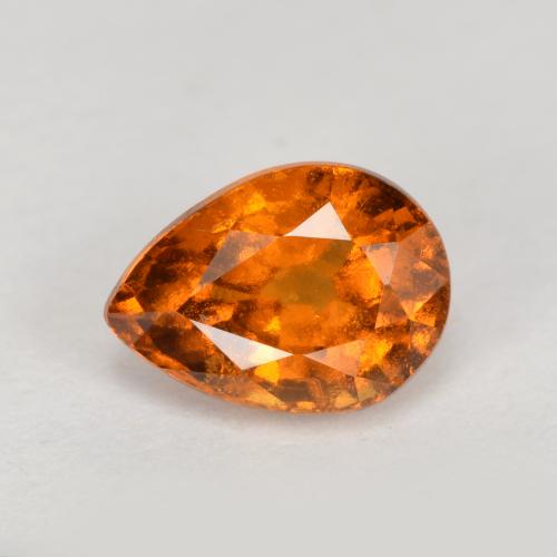 Granato essonite naturale arancione da 0,90 ct, taglio a pera, VS-SI