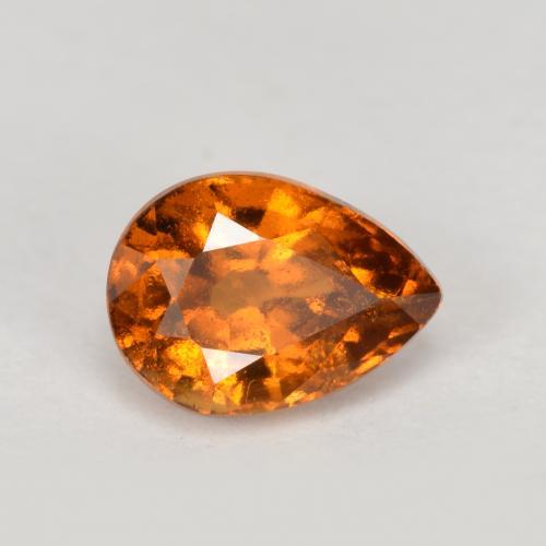 Granato essonite naturale arancione da 0,90 ct, taglio a pera, VS-SI