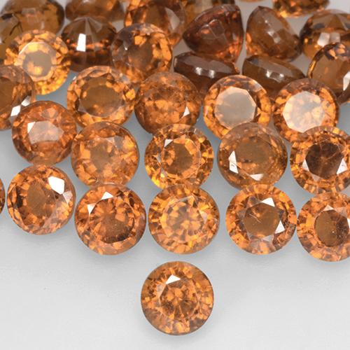 Granato essonite naturale arancione da 0,96 ct, taglio rotondo, VS-SI