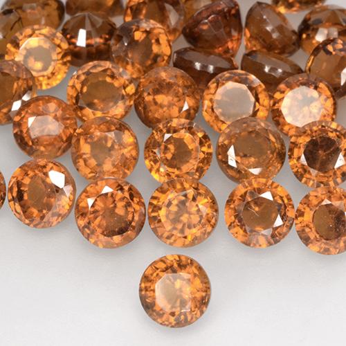 Granato essonite naturale arancione da 0,96 ct, taglio rotondo, VS-SI