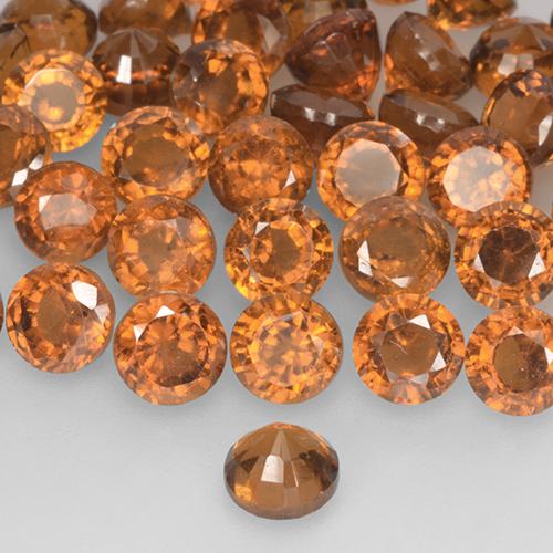Granato essonite naturale arancione da 0,96 ct, taglio rotondo, VS-SI