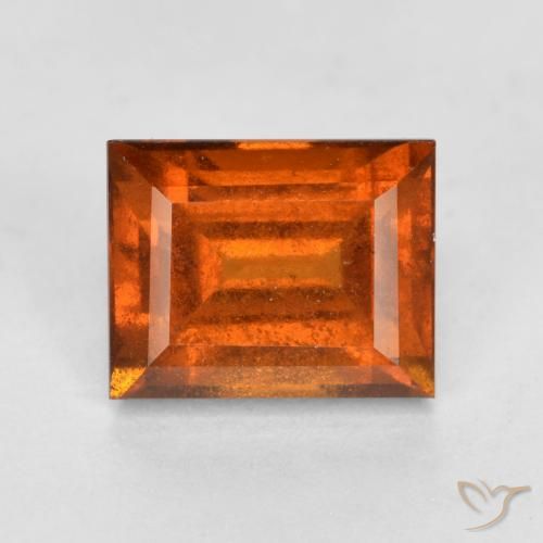 2.01ct Naturale Arancione Ambra Granato hessonite, Taglio a baguette, VS-SI