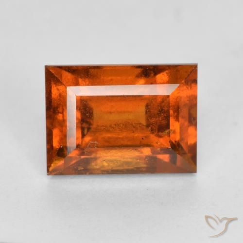 2.10ct Naturale Arancio Medio Granato hessonite, Taglio a baguette, VS-SI