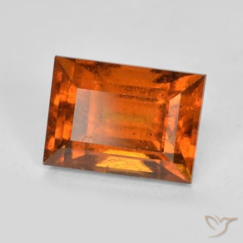 Granato hessonite Arancio Medio naturale da 2.10 ct, Taglio a baguette, VS-SI