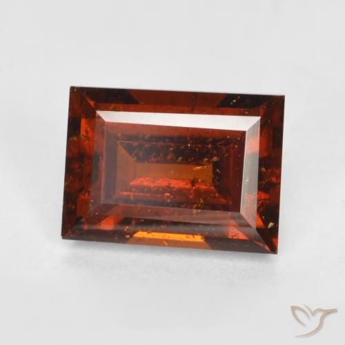 Granato essonite naturale rosso da 2,26 ct, baguette, VS-SI