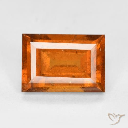 1.89ct Naturale Arancione scuro Granato hessonite, Taglio a baguette, VS-SI