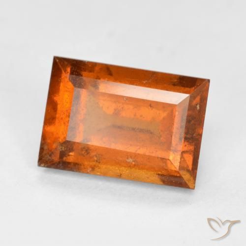 Granato hessonite Arancione scuro naturale da 1.89 ct, Taglio a baguette, VS-SI