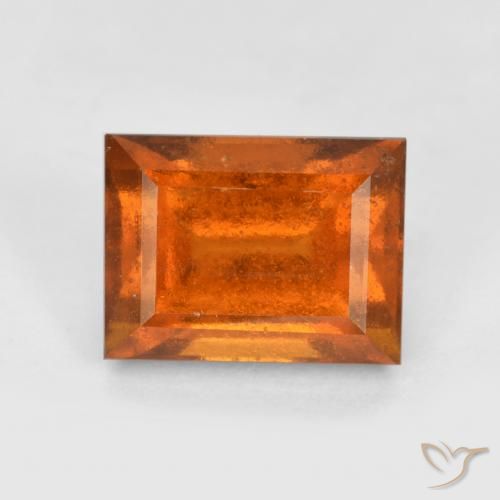 2.15ct Naturale Arancione scuro Granato hessonite, Taglio a baguette, VS-SI