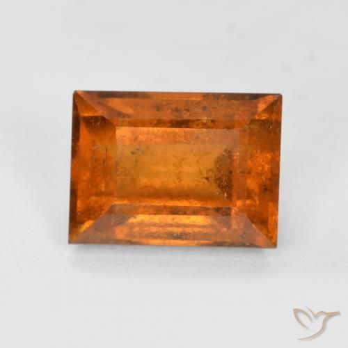 2.44ct Naturale Arancione scuro Granato hessonite, Taglio a baguette, VS-SI