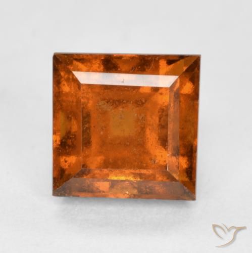 1.59ct Naturale Arancione scuro Granato hessonite, Quadrato, VS-SI