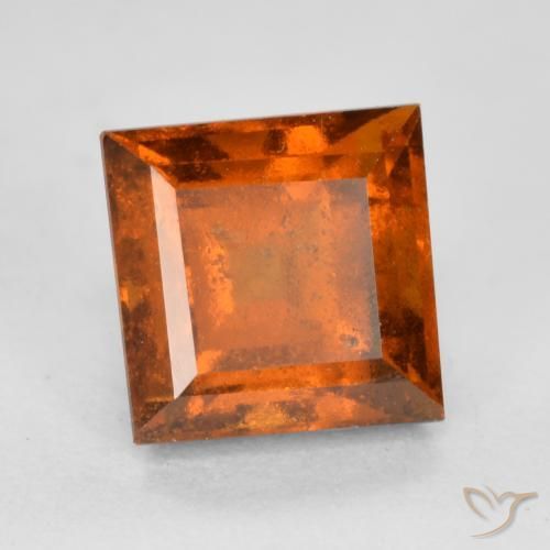 Granato hessonite Arancione scuro naturale da 1.59 ct, Quadrato, VS-SI