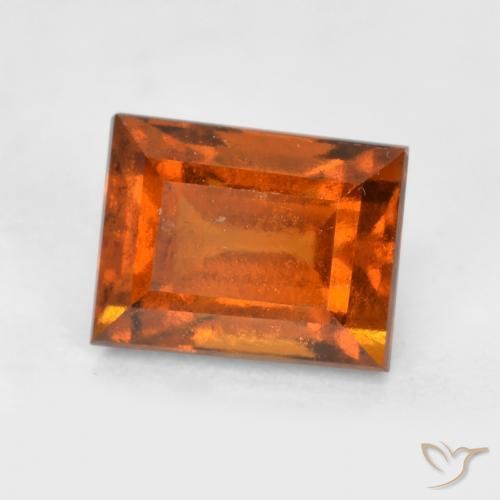 Granato hessonite Arancione scuro naturale da 1.29 ct, Taglio a baguette, VS