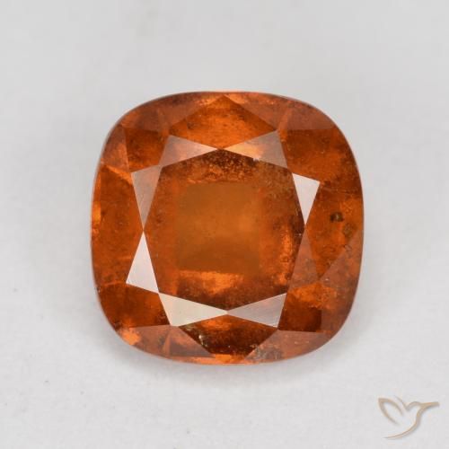 1.89ct Naturale Arancione Ambra Granato hessonite, Cuscino, SI