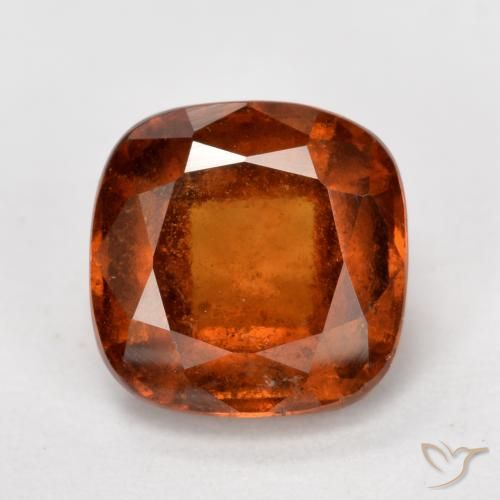 2.16ct Naturale Arancione scuro Granato hessonite, Cuscino, VS-SI
