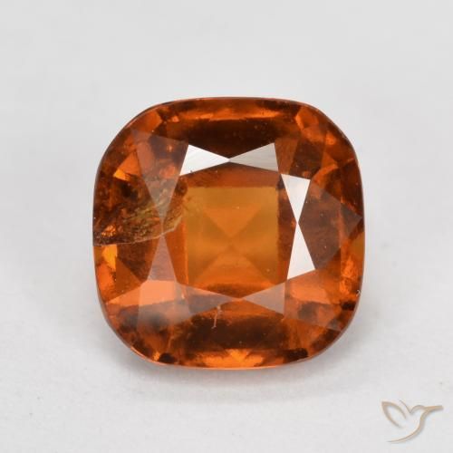 1.80ct Naturale Arancione scuro Granato hessonite, Cuscino, SI