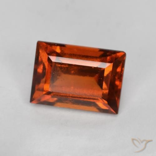 Granato hessonite Arancione scuro naturale da 1.07 ct, Taglio a baguette, VS