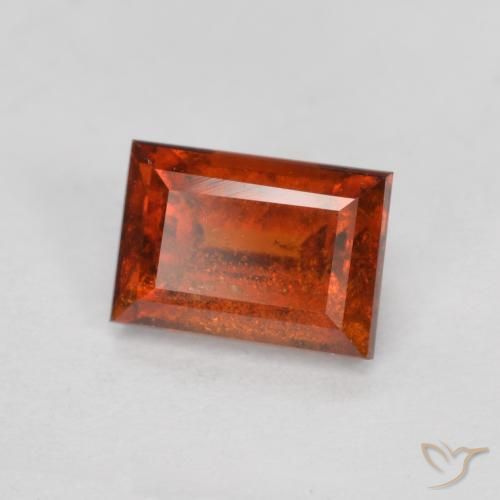 1.02ct Naturale Arancione scuro Granato hessonite, Taglio a baguette, VS