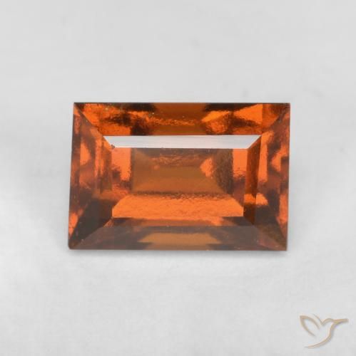 1.09ct Naturale Arancione scuro Granato hessonite, Taglio a baguette, VS