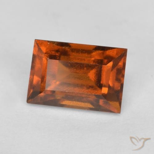 Granato hessonite Arancione scuro naturale da 1.09 ct, Taglio a baguette, VS