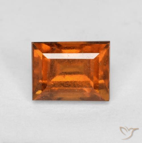 1.01ct Naturale Arancio Medio Granato hessonite, Taglio a baguette, VS