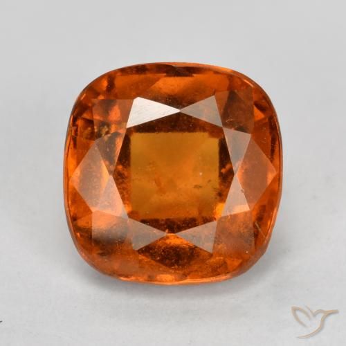 2.05ct Naturale Arancione rossastra Granato hessonite, Cuscino, VS-SI