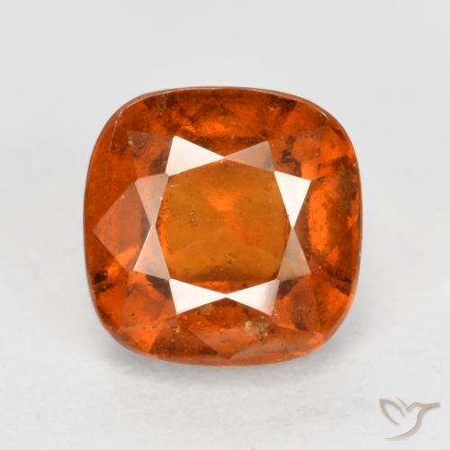 2.05ct Naturale Arancione rossastra Granato hessonite, Cuscino, VS-SI